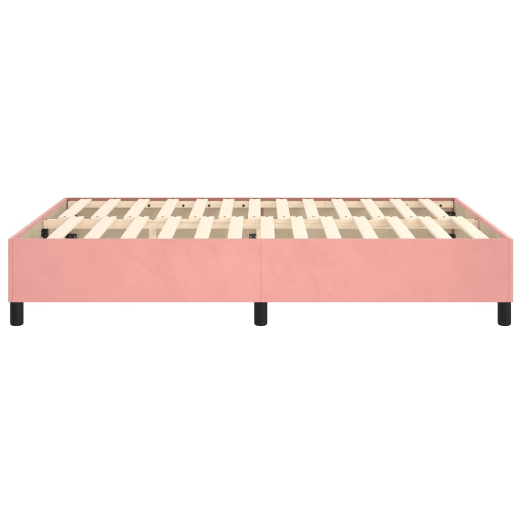 Boxspring-sängram rosa 140x200 cm sammet