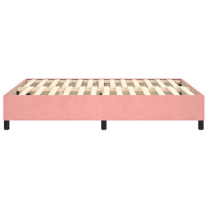 Boxspring-sängram rosa 140x200 cm sammet