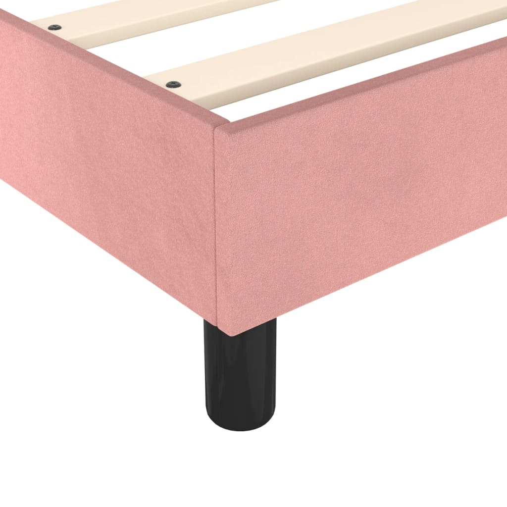 Boxspring-sängram rosa 140x200 cm sammet