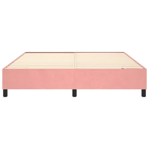 Boxspring-sängram rosa 160x200 cm sammet