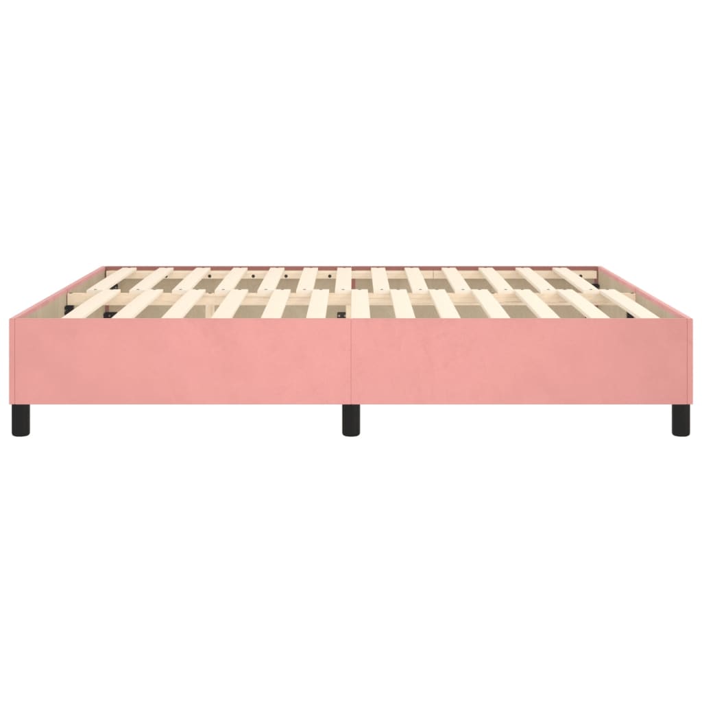 Boxspring-sängram rosa 160x200 cm sammet