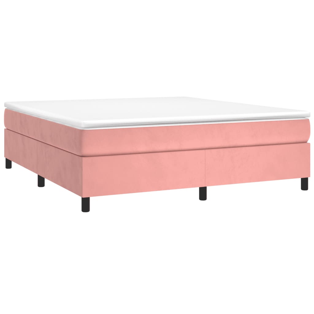 Boxspring-sängram rosa 200x200 cm sammet