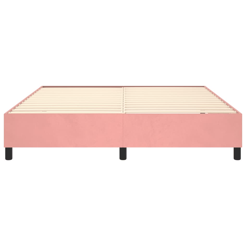 Boxspring-sängram rosa 200x200 cm sammet