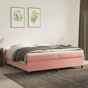 Boxspring-sängram rosa 200x200 cm sammet
