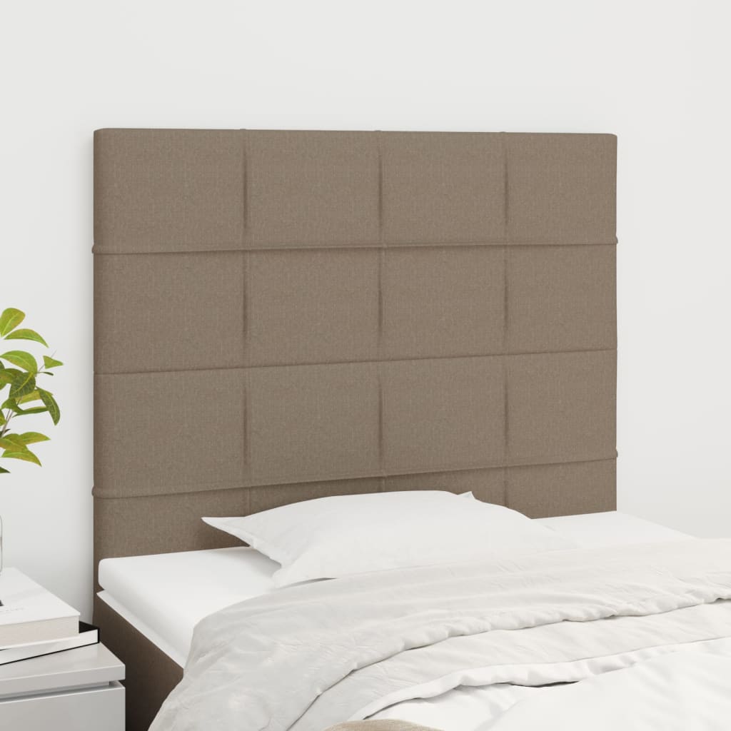 Sänggavel taupe 80x5x118/128 cm tyg