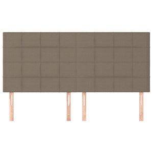 Sänggavel taupe 200x5x118/128 cm tyg