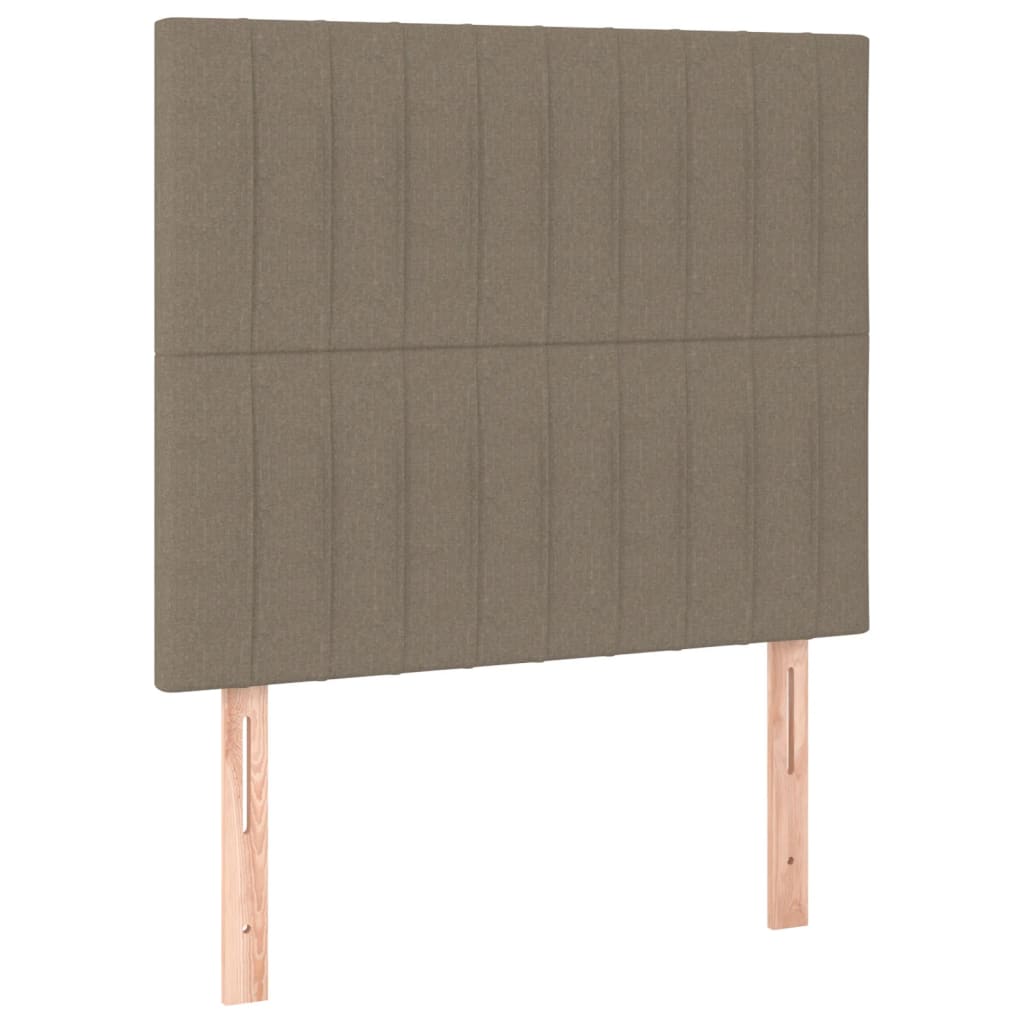 Sänggavel taupe 100x5x118/128 cm tyg
