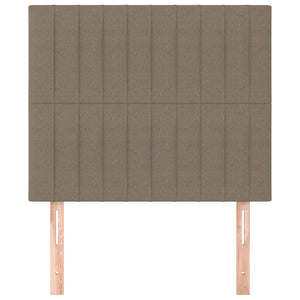 Sänggavel taupe 100x5x118/128 cm tyg