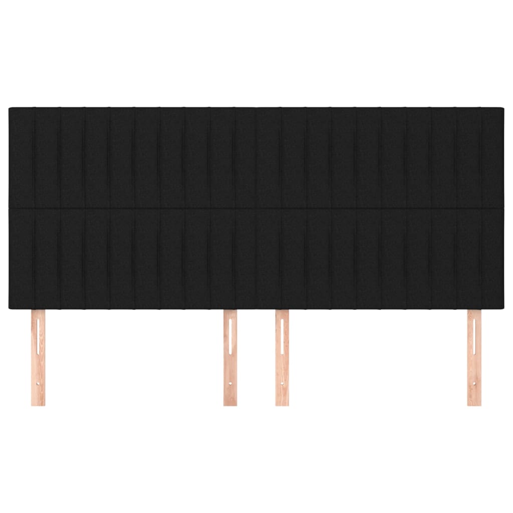 Sänggavel svart 180x5x118/128 cm tyg