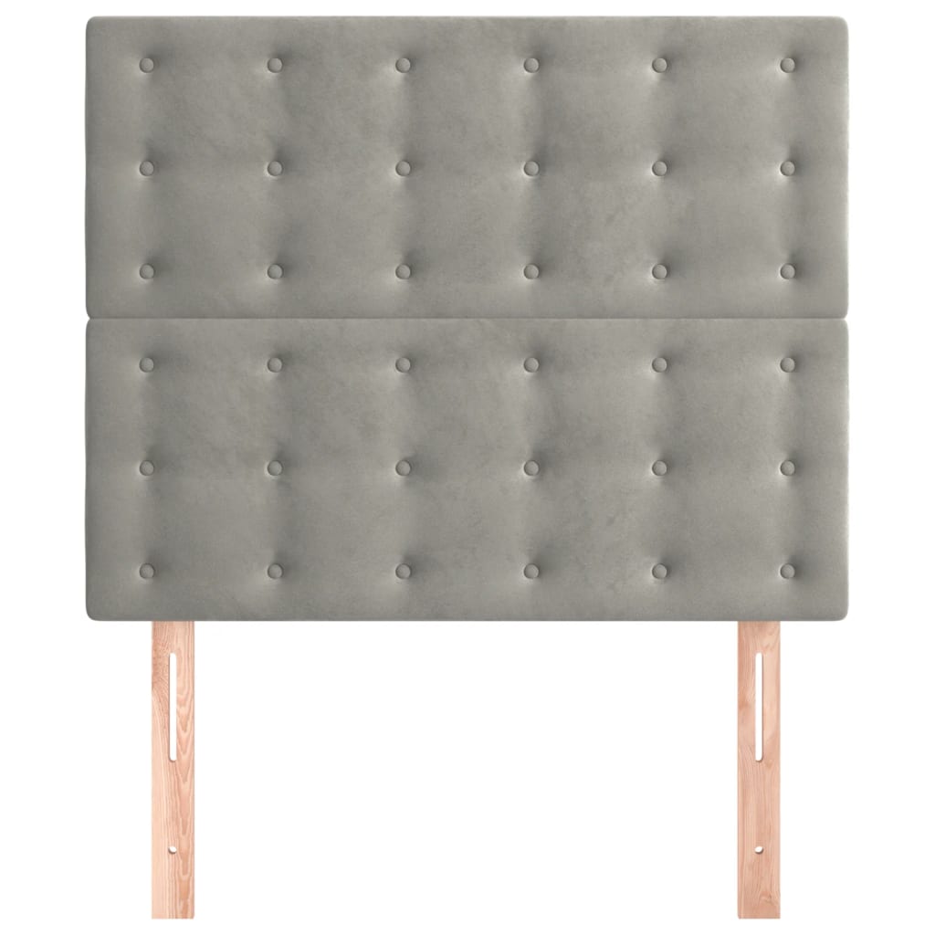 Sänggavel ljusgrå 90x5x118/128 cm sammet