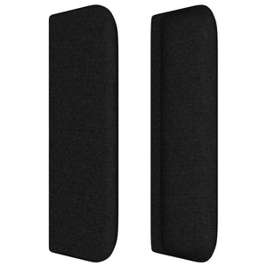 Sänggavel med kanter svart 103x16x78/88 cm tyg