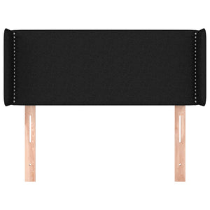 Sänggavel med kanter svart 83x16x78/88 cm tyg