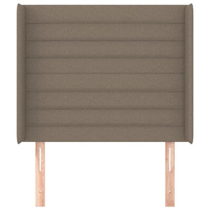 Sänggavel med kanter taupe 93x16x118/128 cm tyg