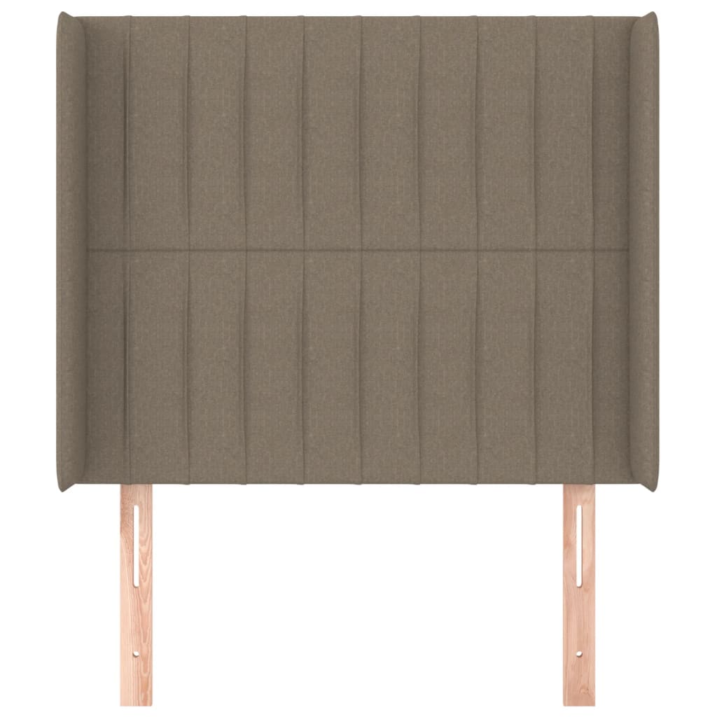 Sänggavel med kanter taupe 93x16x118/128 cm tyg