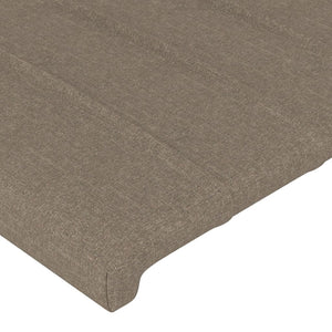 Sänggavel med kanter taupe 147x16x118/128 cm tyg