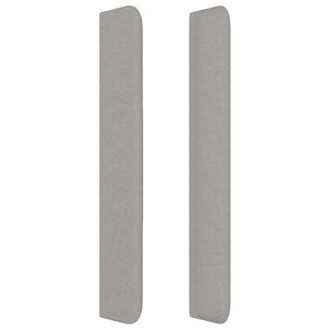 Sänggavel med kanter ljusgrå 103x16x118/128 cm tyg