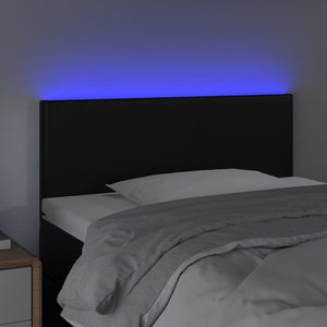 Sänggavel LED svart 80x5x78/88 cm konstläder