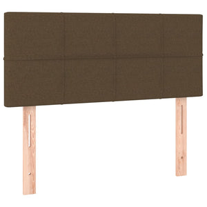 Sänggavel LED mörkbrun 80x5x78/88 cm tyg