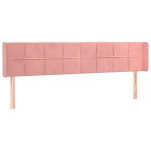 Sänggavel LED rosa 163x16x78/88 cm sammet