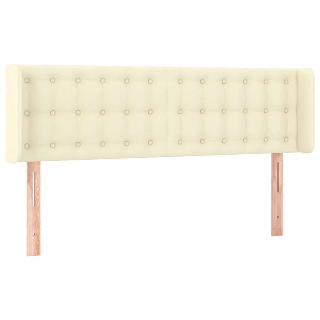 Sänggavel LED gräddvit 147x16x78/88 cm konstläder