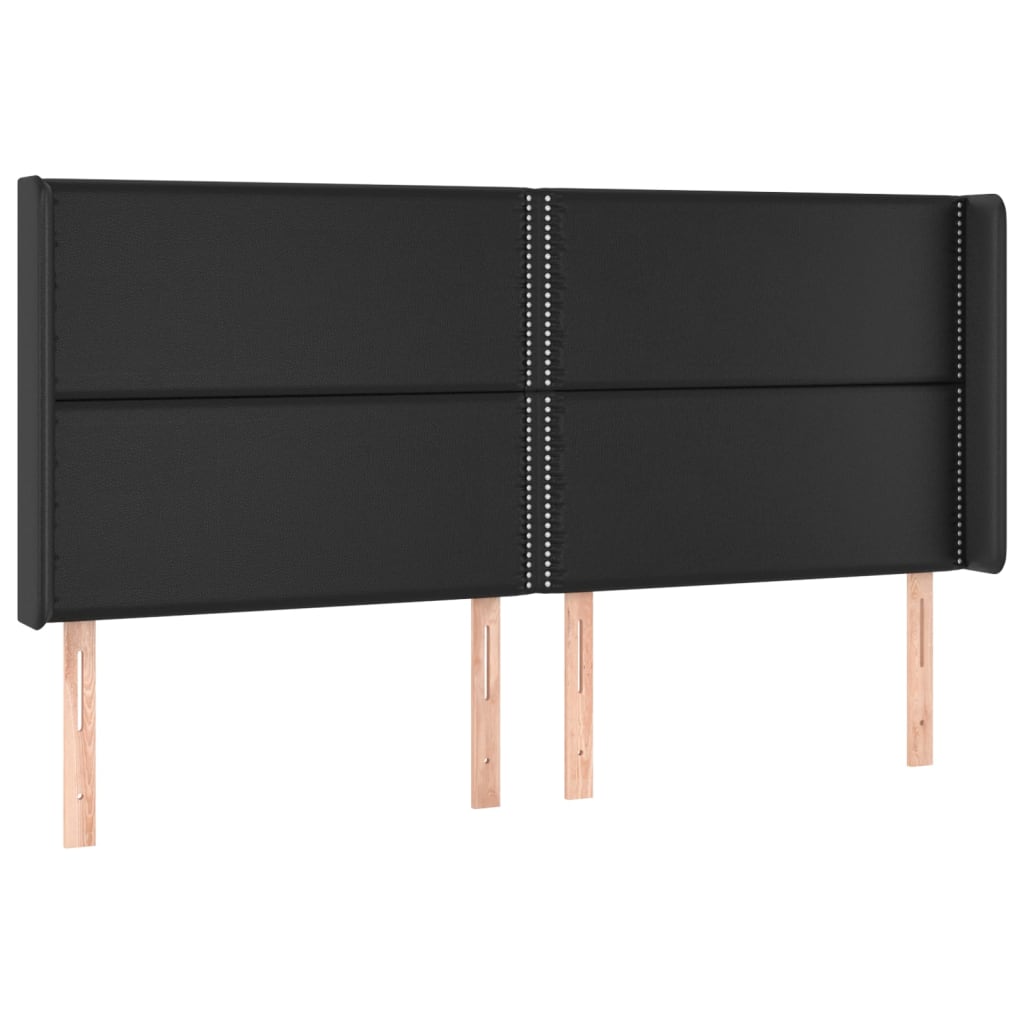 Ramsäng med madrass & LED svart 180x200 cm konstläder