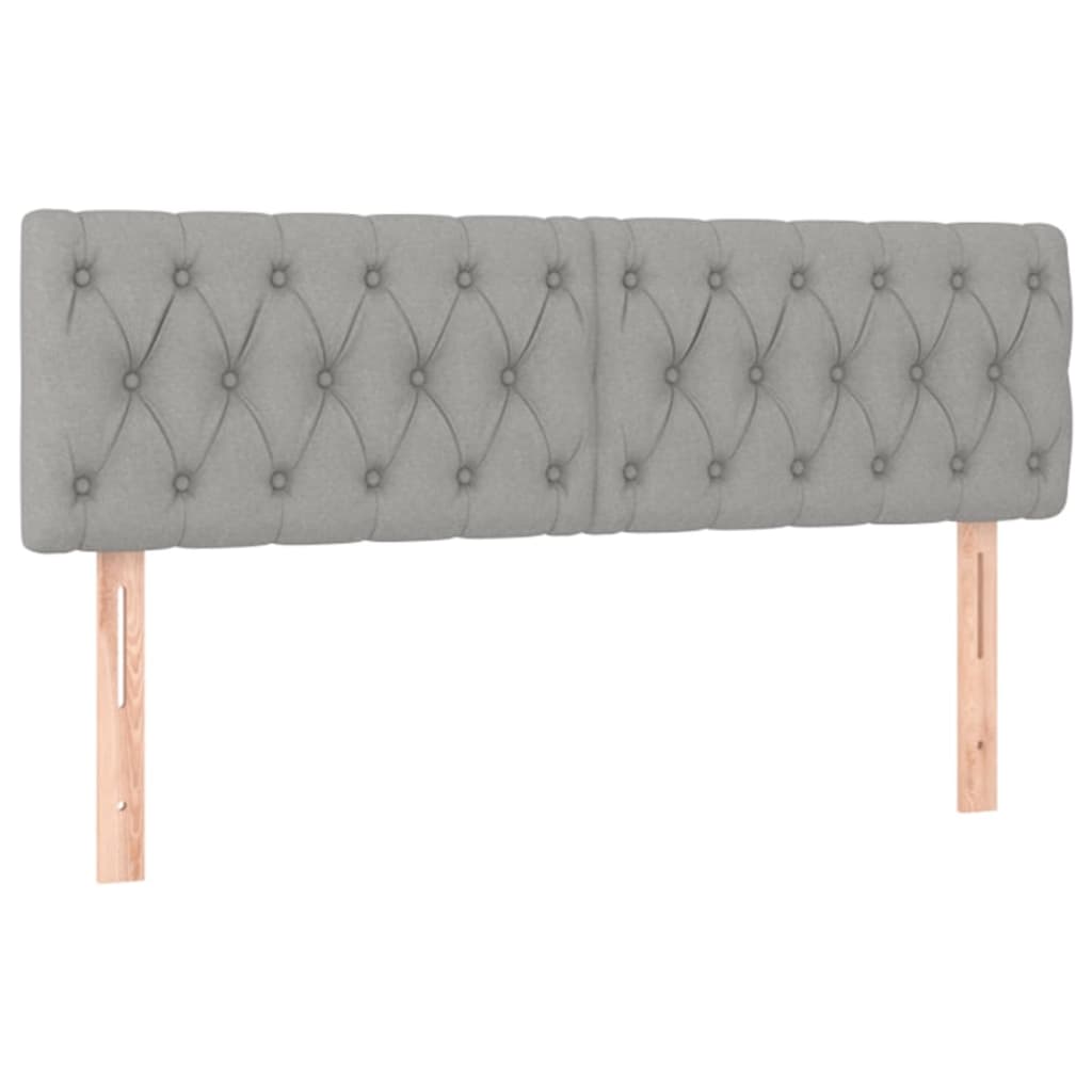 Ramsäng med madrass ljusgrå 160x200 cm tyg