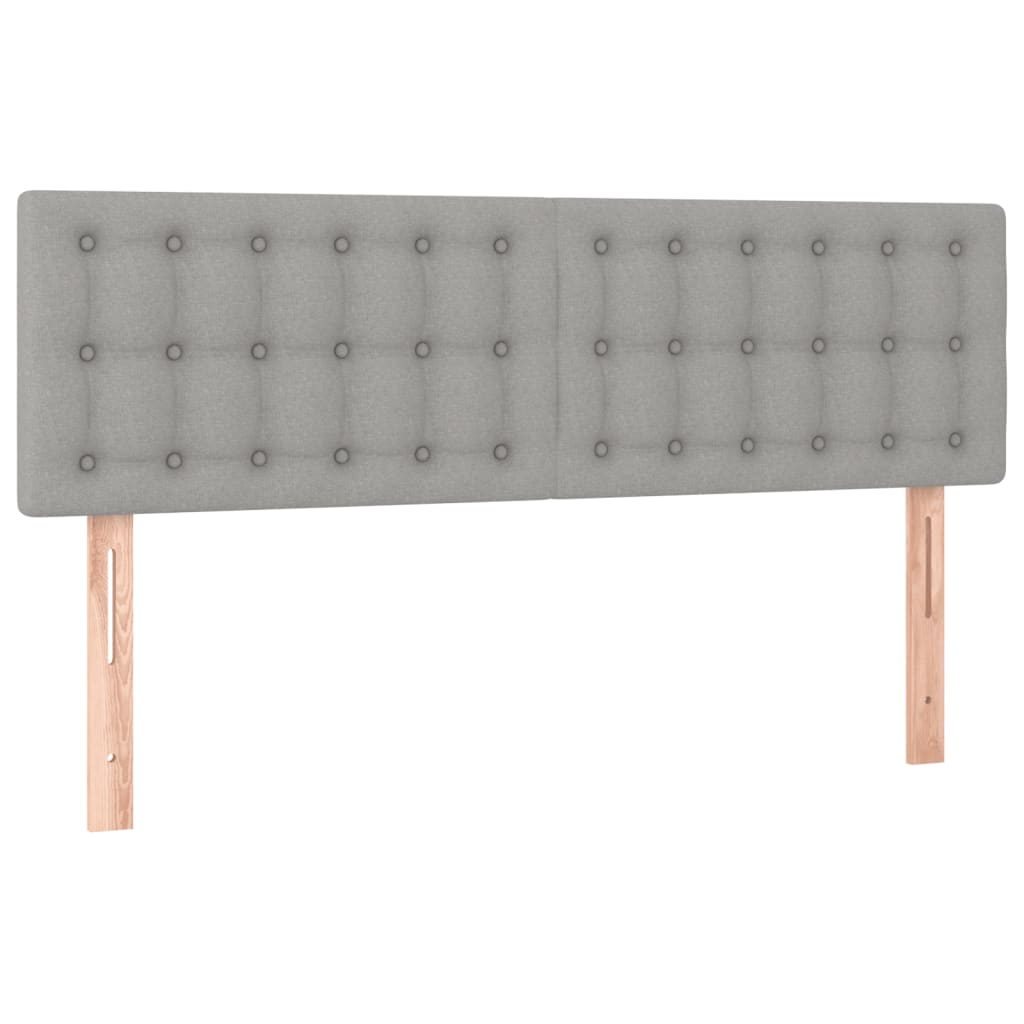 Ramsäng med madrass ljusgrå 140x200 cm tyg