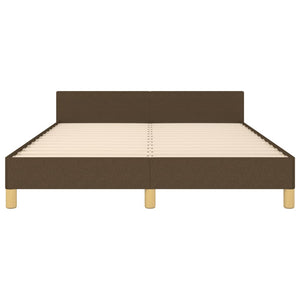 Sängram utan madrass mörkbrun 140x200 cm tyg