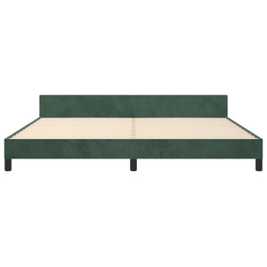 Sängram utan madrass mörkgrön 200x200 cm sammet