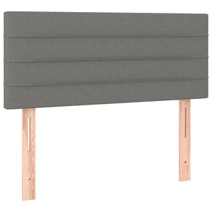 Ramsäng med madrass mörkgrå 90x190 cm tyg