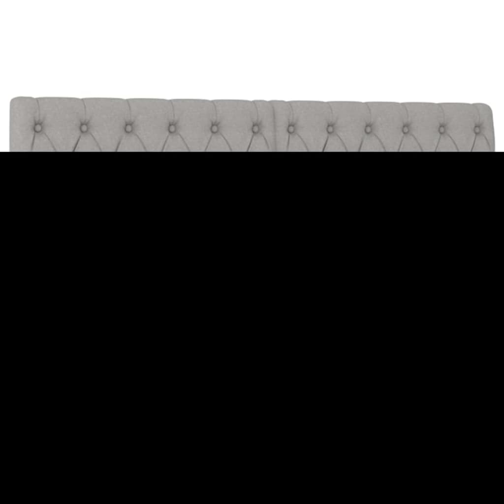 Ramsäng med madrass ljusgrå 140x200 cm tyg