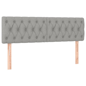 Ramsäng med madrass ljusgrå 160x200 cm tyg