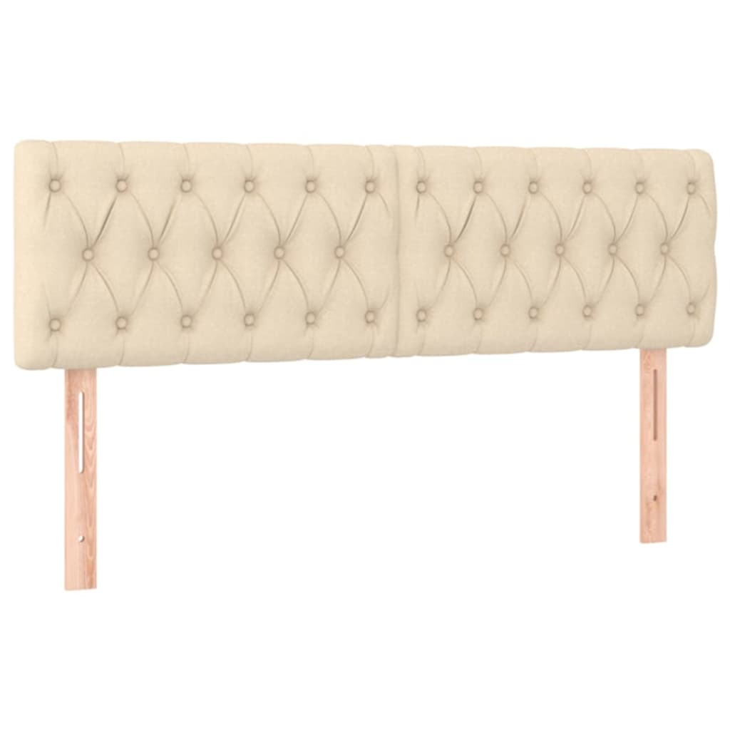 Ramsäng med madrass gräddvit 160x200 cm tyg