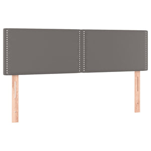 Ramsäng med madrass grå 140x200 cm konstläder