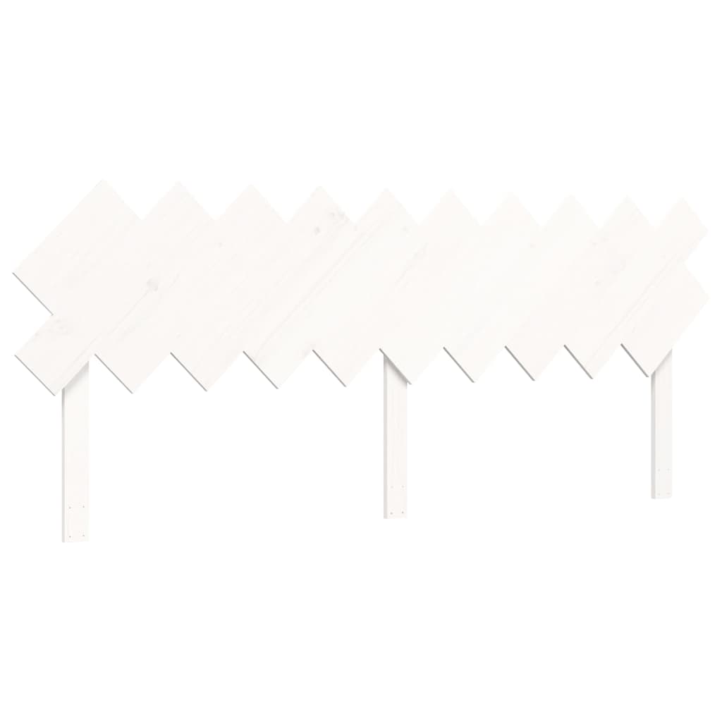 Sängram med huvudgavel vit 200x200 cm massivt trä