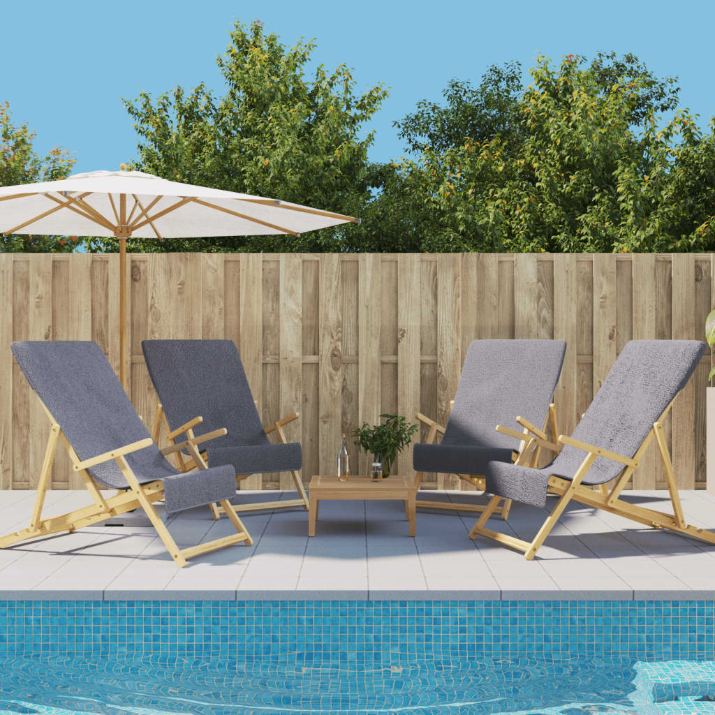 Badhanddukar 4 st antracit 60x135 cm tyg 400 gsm