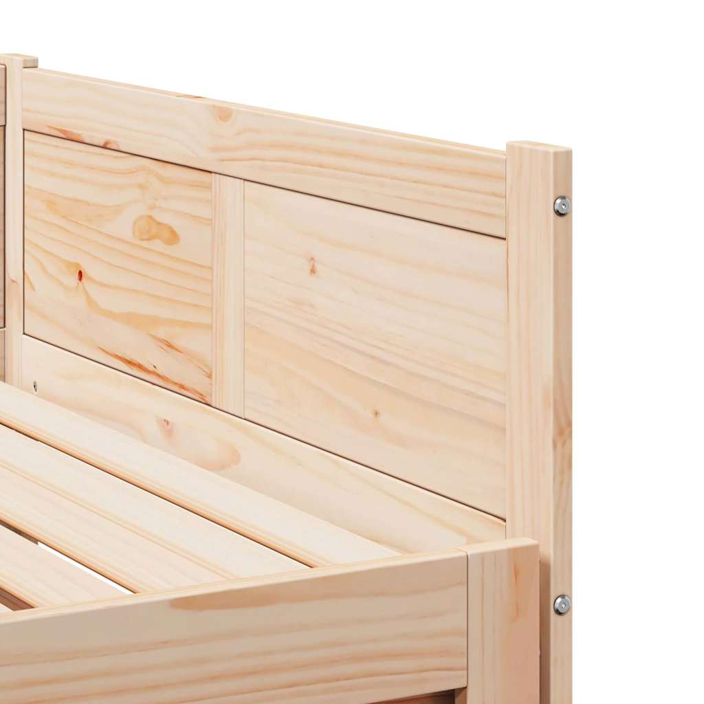 Utdragbar Dagbädd Brun 203,5 x 184 x 56,5 cm Massiv furu