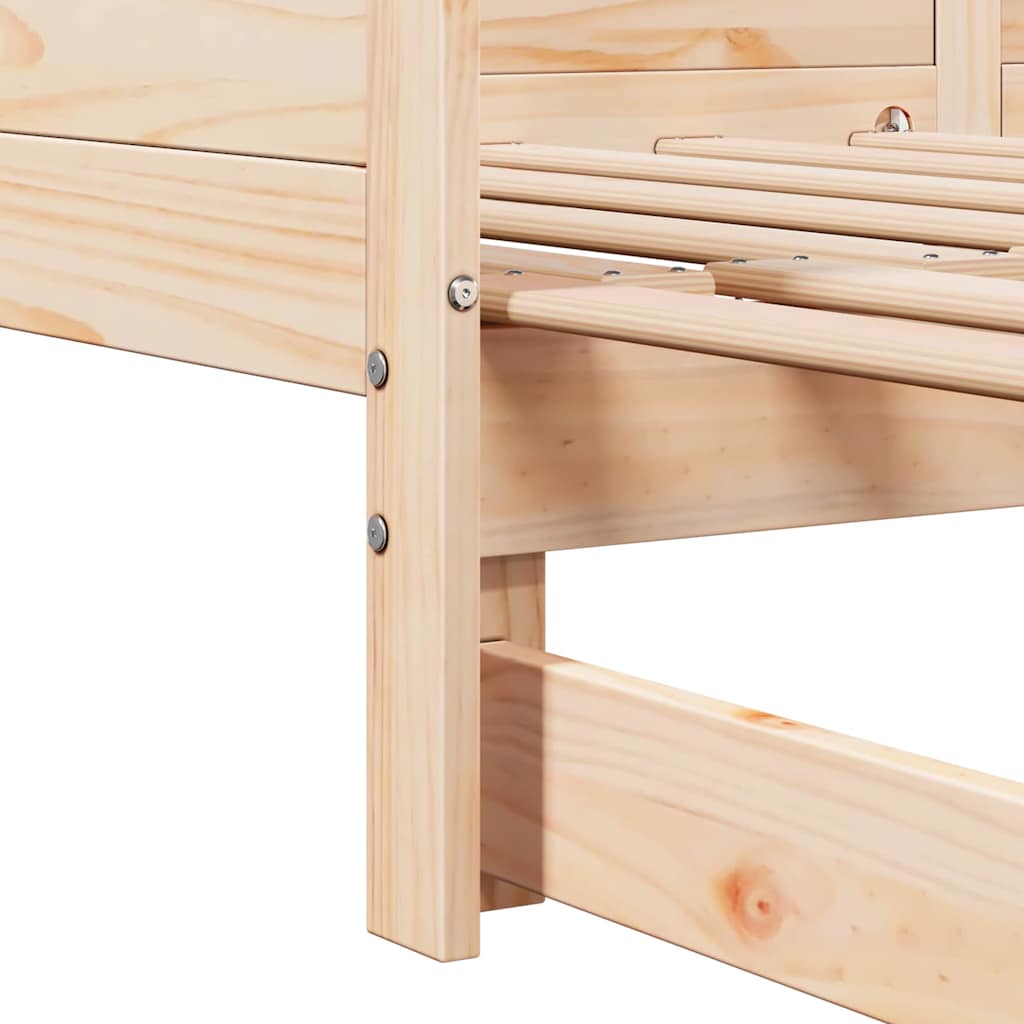 Utdragbar Dagbädd Brun 203,5 x 184 x 56,5 cm Massiv furu