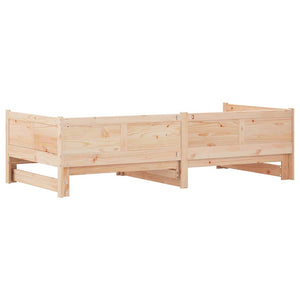 Utdragbar Dagbädd Brun 203,5 x 184 x 56,5 cm Massiv furu