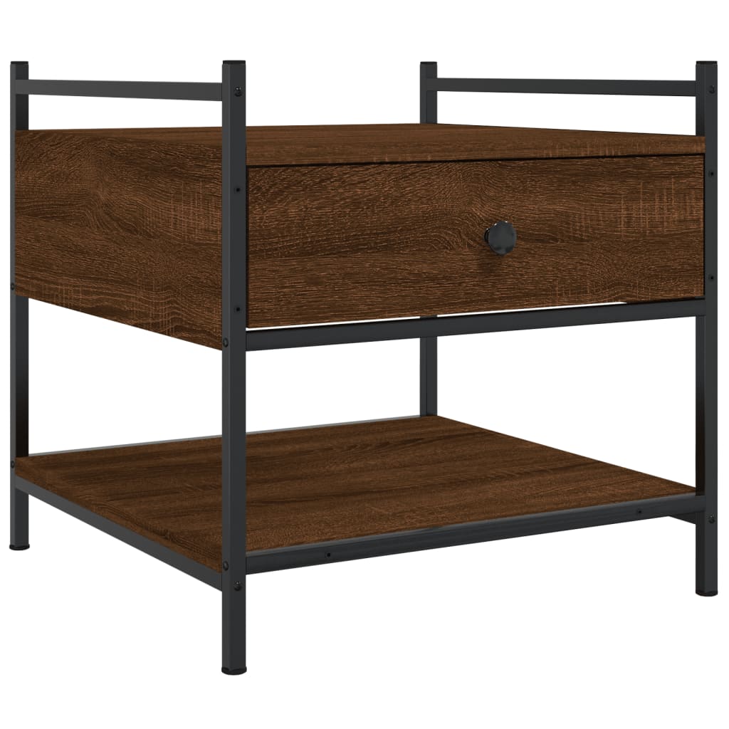 Soffbord brun ek 50x50x50 cm konstruerat trä