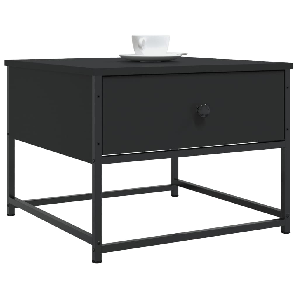Soffbord svart 51x51x40 cm konstruerat trä