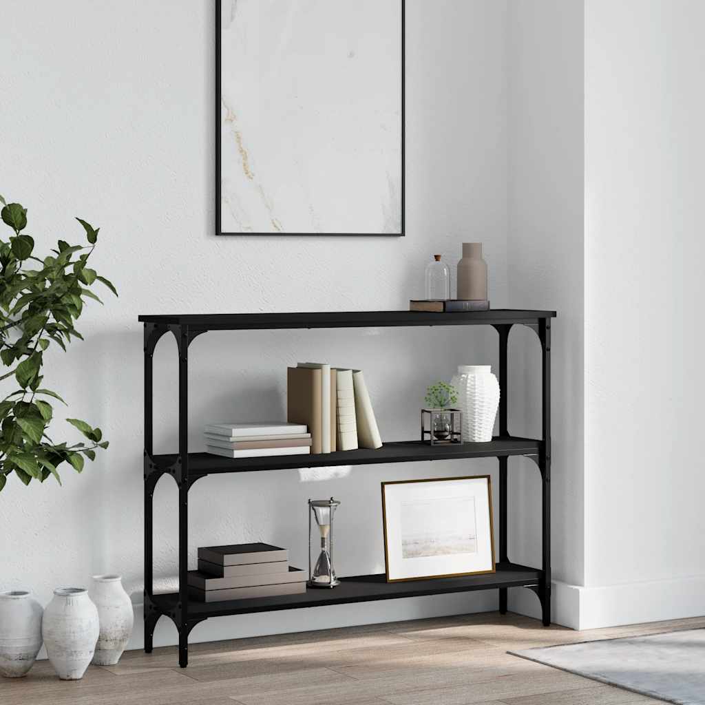 Konsolbord svart 100x22,5x75 cm konstruerat trä