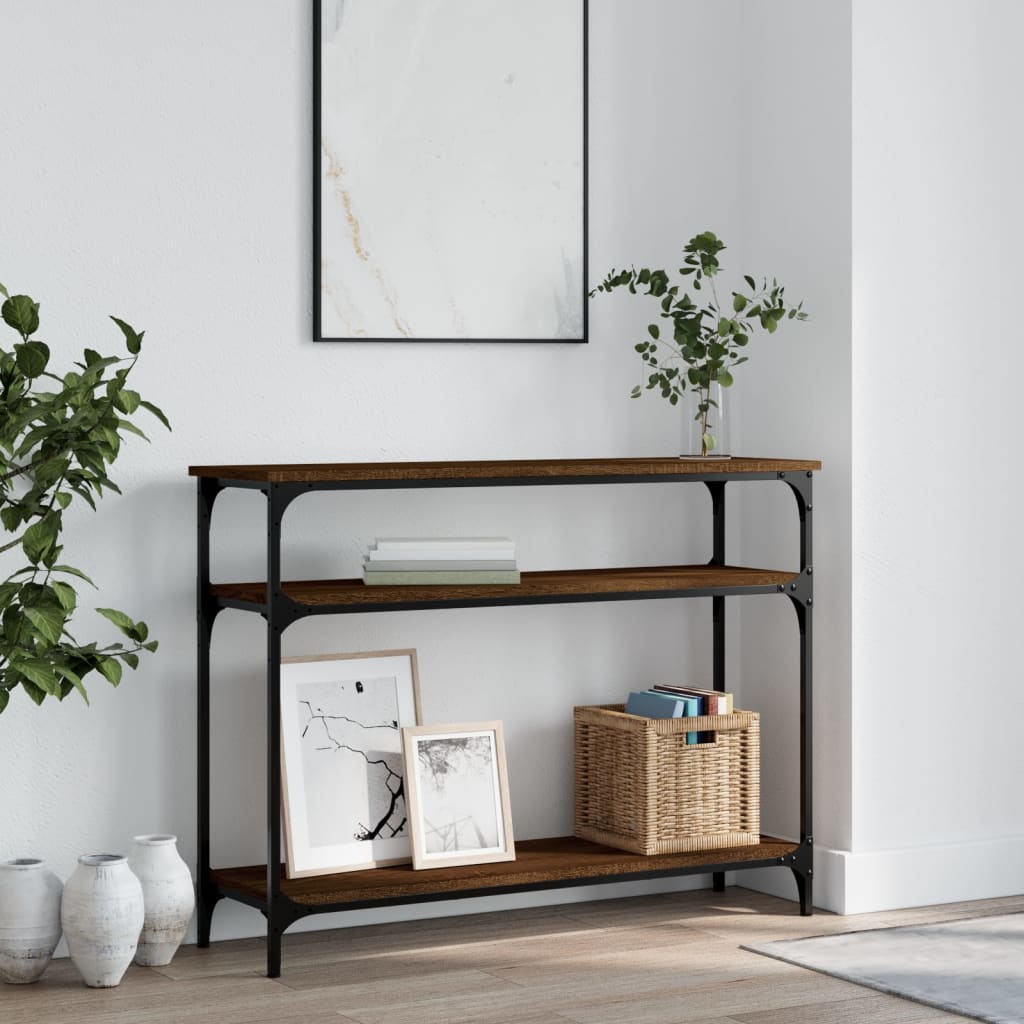 Avlastningsbord brun ek 100x29x75 cm konstruerat trä