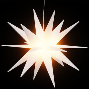 Stjärna med LED-belysning vikbar vit 100 cm