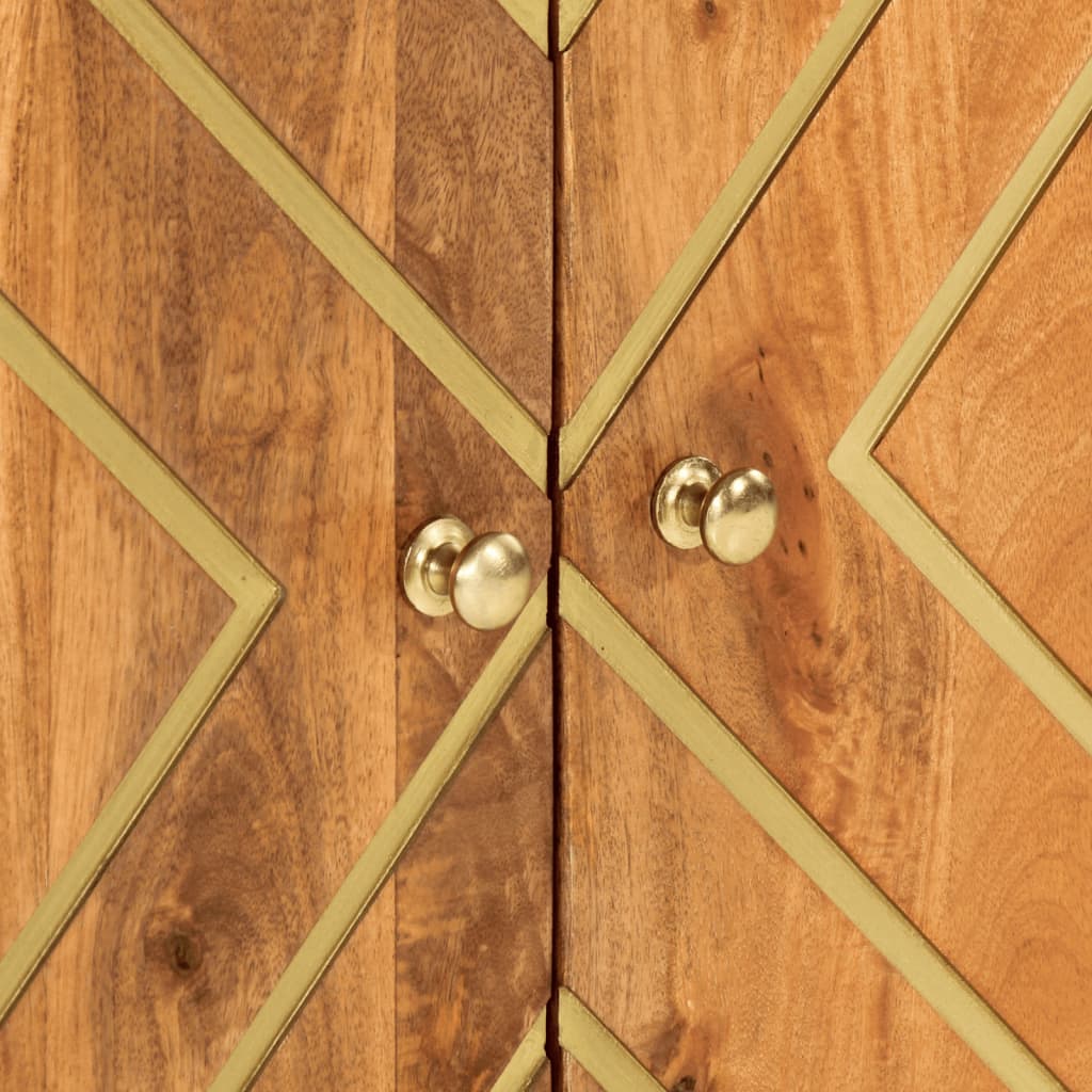 Skänk brun och svart 60x33,5x75 cm massivt mangoträ