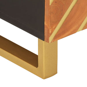 Soffbord brun och svart 80x50x40 cm massivt mangoträ