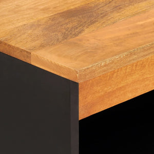 Skänk brun och svart 60x33,5x75 cm massivt mangoträ