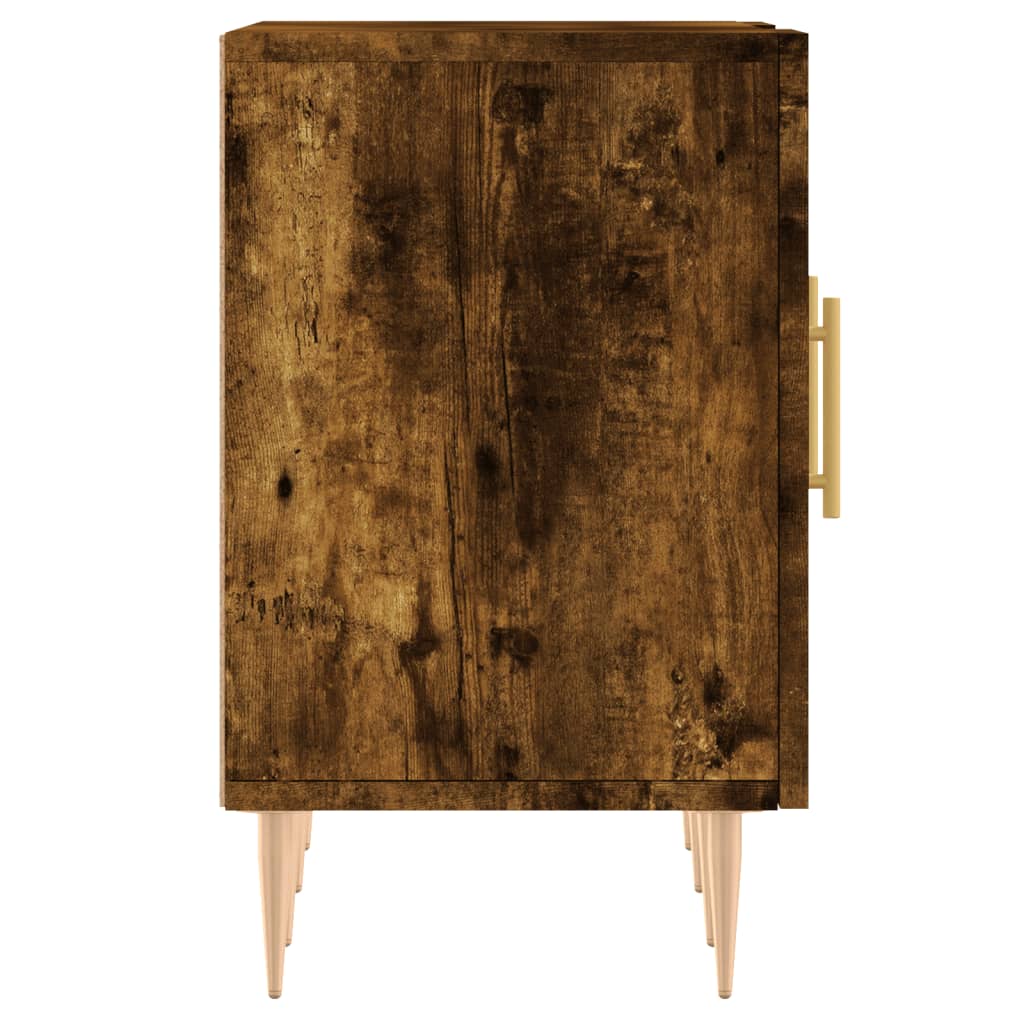 Tv-bänk rökfärgad ek 150x30x50 cm konstruerat trä