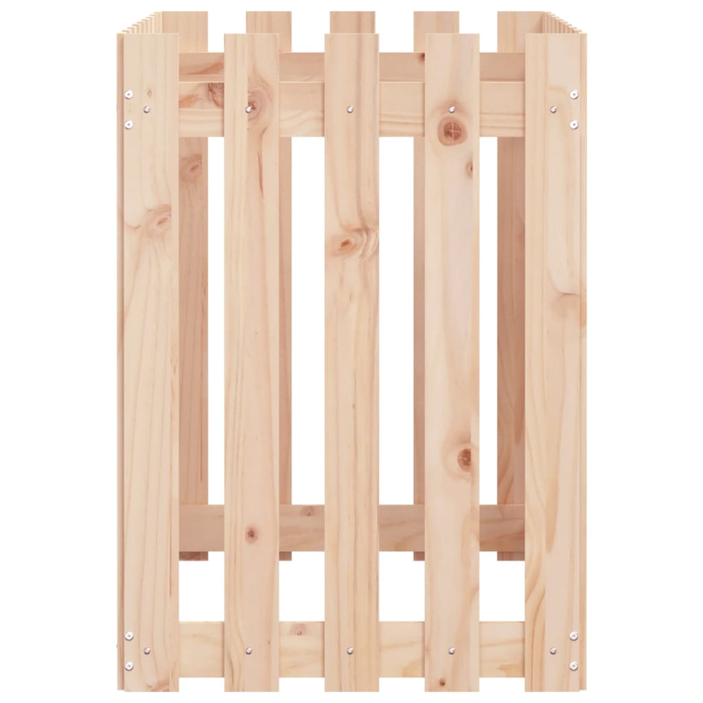 Odlingslåda med staket-design 100x50x70 cm massiv furu