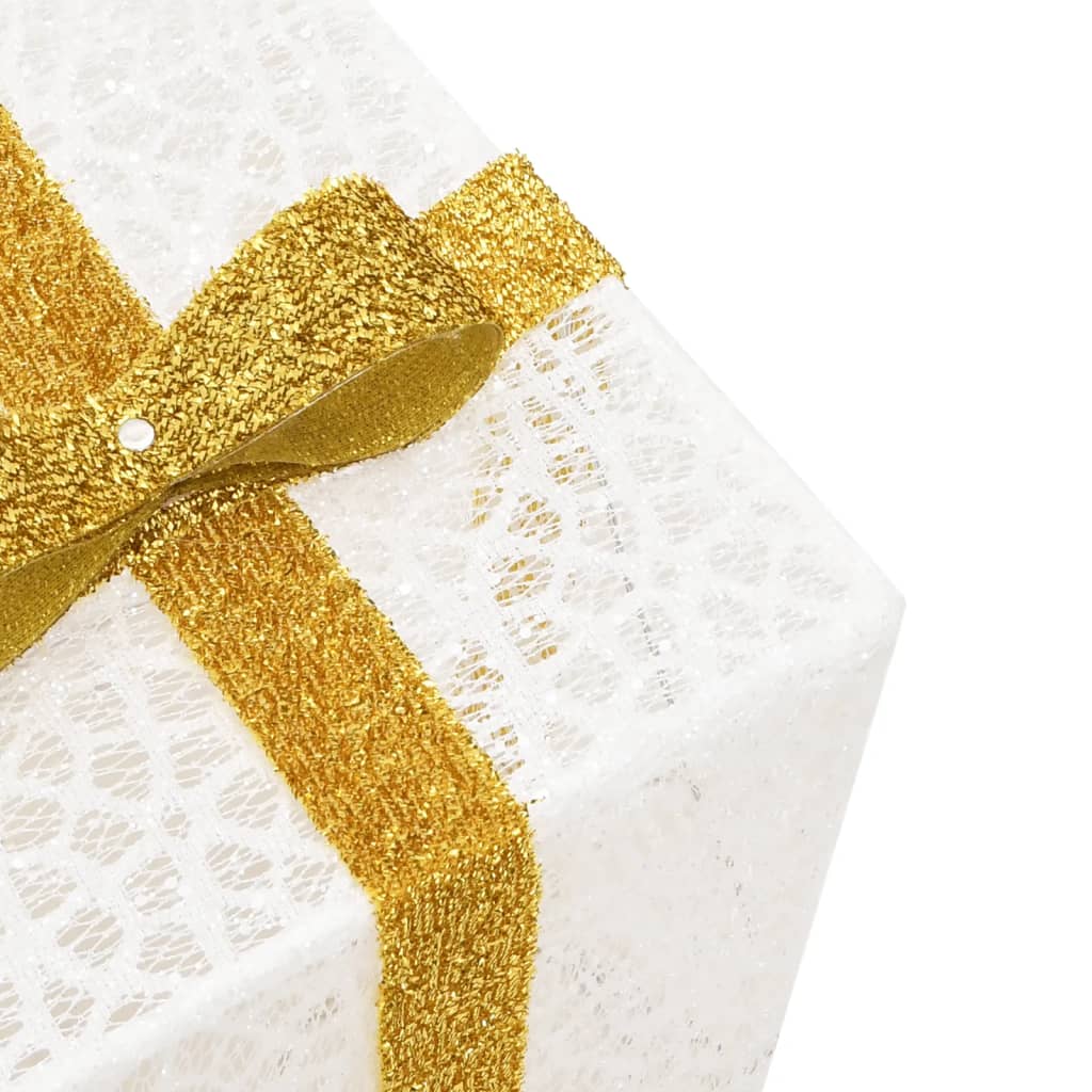 Juldekoration med belysning julklappar 3 st 64 LED varmvit